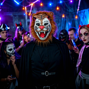 Maschera di Carnevale Dettagliata in EVA a Forma di Tigre Indossabile per Decorazioni di Halloween, Traspirante, Personalizzabile, Design Integrale per Adulti - Product Image 5