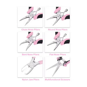 Kit d'outils de fabrication de bijoux professionnel en acier inoxydable et en acier au carbone durable, comprenant un nouveau kit de pinces à bijoux - Product Image 4