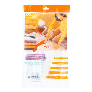 Sac de rangement sous vide fonctionnel en plastique 50x60 pour vêtements et aliments, idéal pour armoire et chambre - Product Image 1