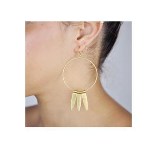 Boucle d'oreille en laiton 100 PCS/prix personnalisé accessoires d'emballage boucle d'oreille en or boucle d'oreille faite à la main en gros - Product Image 2