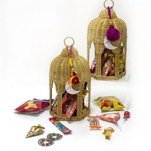 Handmade Wicker Crescent <b>Gift</b> Basket Ramadan <b>Eid</b> Decorative Rattan Hamper Snack Candy Storage Box Ethnic Festival Home Decor - Product Image 6