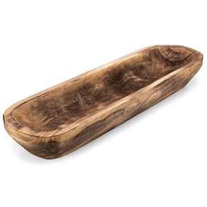 Bol à pâte en bois long, fait à la main, rustique, porte-bougie en bois, coffret cadeau, décoration de Noël, décoration de la maison - Product Image 5