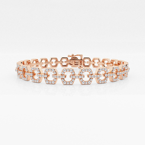 Pulsera de diamantes de plata esterlina con enlace único y tachonado de moissanita Ideal para looks elegantes - Product Image 2