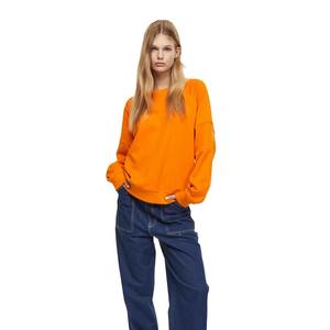 เสื้อสเวตเชิ้ตผู้หญิงทรงโอเวอร์ไซส์ แขนเสื้อแบบดรอปไหล่ สีพื้น ผ้าแคนวาส ปักลาย คอกลม ผ้าฝ้าย 100% แห้งเร็ว เหมาะสำหรับฤดูหนาว ขายดี - Product Image 2