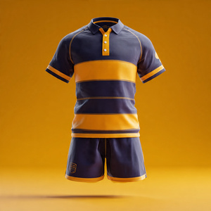 Ensemble de maillot de rugby de haute qualité à séchage rapide pour hommes, nom d'équipe sportive personnalisé, football pour polos et shorts - Product Image 5