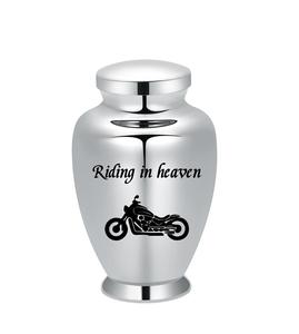 Urna de motocicleta de acero inoxidable para cenizas humanas para mujeres, hombres, urnas funerarias decorativas para cenizas, recuerdo, urna de tamaño personalizado - Product Image 1