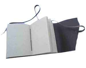 Carnet en papier de coton recyclé fait main de style bohème A5 avec cordons en cuir assortis pour journal intime, écriture et enregistrement - Product Image 3