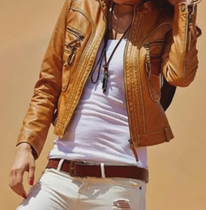 แจ็กเก็ตหนังสำหรับผู้หญิงคุณภาพสูงจากปากีสถานแจ็กเก็ตหนังแกะแท้สำหรับผู้หญิงปรับขนาดได้ - Product Image 3