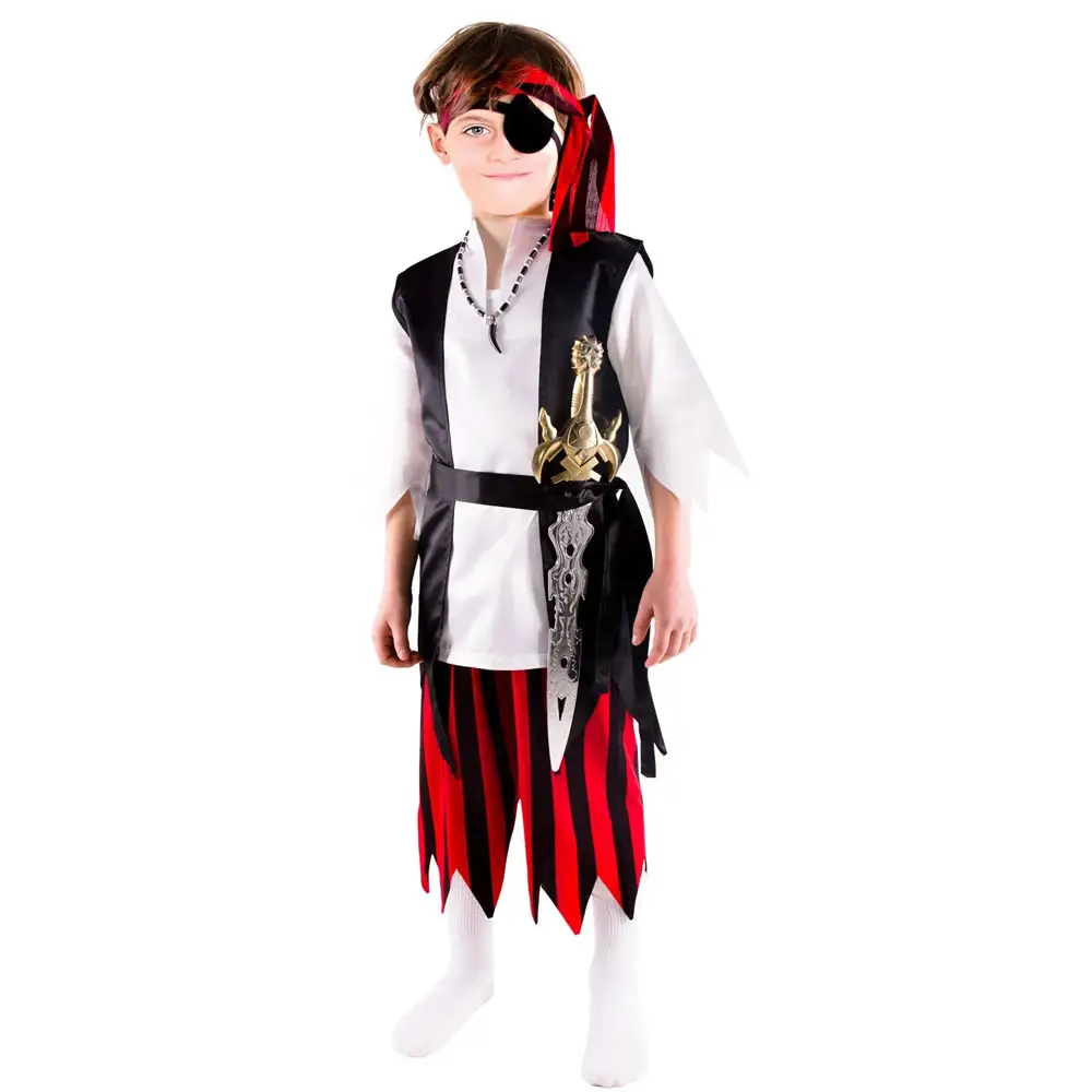 Halloween Role Play Dress Up Set Boys Kids Pirate Costume With Eyepatch Pirate Cutlas