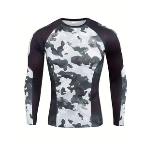 Camiseta de Compresión Deportiva para Hombre, Tejido de 300g, Estilo Casual, Logotipo Frontal Sublimado, Ropa Deportiva Elegante - Product Image 1