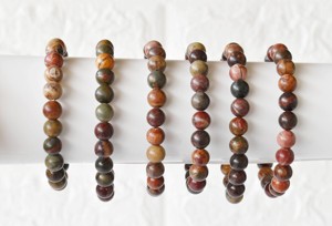 Premium Natural Quality Multi Picasso Jasper Hand Polished 8mm Round <b>Healing</b> <b>Bracelet</b> for Meditation Jewelry - Product Image 5