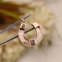925er Sterlingsilber 14K vergoldeter Hufeisen-Anhänger mit Rohling-Fassung für Harz- und Muttermilchschmuck – Komponenten