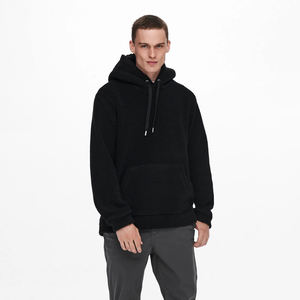 Vente en gros d'usine Sweat à capuche en sherpa pour homme décontracté 360gsm Hiver Polyester/Coton Coupe-vent Sweat à capuche en sherpa brodé pour homme - Product Image 1