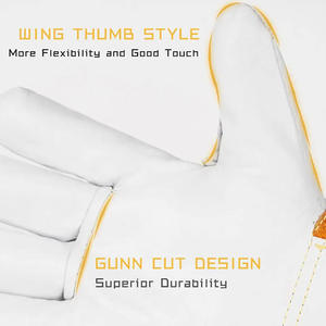 Wholesale Tig Mig Welding <b>Gloves</b> XL Size Safety <b>Gloves</b> with Anti-Cut Function Goat Leather <b>Gloves</b> with White Cuff Tig Welding - Product Image 6