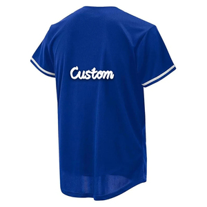 Camiseta unisex de béisbol y sóftbol para jóvenes, ropa de deporte al por mayor con logotipo personalizado, uniformes azules lisos sublimados de estilo callejero para niños - Product Image 2