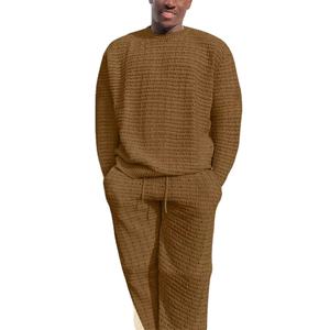 Conjunto Deportivo de 2 Piezas para Hombre, Invierno, Bordado, Pantalón Casual y Sudadera, 100% Algodón Felpa, Transpirable, Alta Calidad - Product Image 1