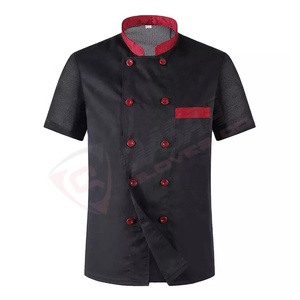 Abrigo de Chef negro de algodón de tamaño personalizado para hoteles Chaqueta de Chef de hombre de alta calidad Restaurante-Uniforme Cocina-Abrigos de Chef de cocina - Product Image 4