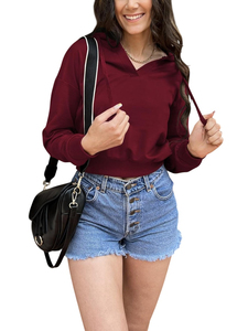 Sudaderas con capucha recortadas para mujer basadas en MOQ de proveedores de Pakistán que ofrecen estilos OEM ODM para ropa moderna y líneas de ropa al por menor - Product Image 5