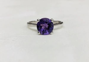 Anillo de Plata de Ley con Amatista Increíble, Regalo para Ella, Anillo de Compromiso, Joyería Hecha a Mano - Product Image 2
