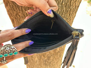 กระเป๋าใส่โทรศัพท์มีซิปสำหรับผู้หญิง, กระเป๋าใส่บัตรหนังแท้มีพู่ความจุมากมีซิปสำหรับผู้หญิงเทรนด์ใหม่ - Product Image 6