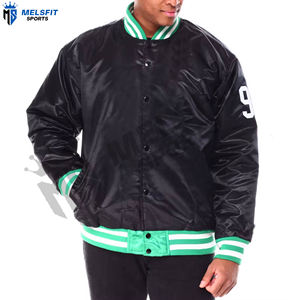 Veste de baseball en satin personnalisée en gros pour femmes et hommes, col montant, logo frontal, motif de dessin animé, respirante, coupe-vent - Product Image 1