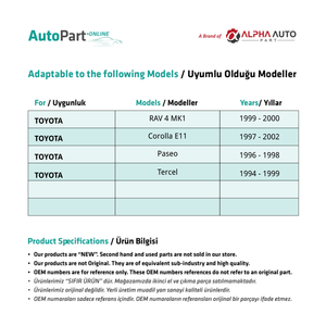 Contact Shaft Lock Cylinder Shaft for Toyota Rav4, Corolla, Paseo, Tercel( Shipping From Turkey Manufacturer) - Product Image 2