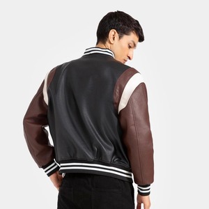 2024 vente en gros personnalisé de haute qualité hommes hiver Varsity laine veste à capuche imperméable col montant haute rue Style Baseball - Product Image 4
