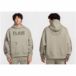 เสื้อฮู้ดสวมหัวโอเวอร์ไซส์ของผู้ชายเสื้อมีฮู้ดผ้าฝ้าย100% ไหล่ตกน้ำหนักสูงพิมพ์ลายพัฟสำหรับฤดูหนาว - Product Image 1