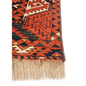 Alfombra Kilim de Lana Kiaan de Gran Tamaño, Anudada a Mano, con Patrón Geométrico Rojo Naranja para Entrada, Pasillo, Hogar - Paem-1164, Rectangular 9x12 - Product Image 4