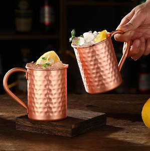 Tasse en cuivre de qualité supérieure Mule Or rose Verres en cuivre pur de qualité supérieure Artisanat pour bière Tasse à thé Cadeau utilisé - Product Image 4