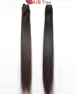 Extensiones de Cabello Humano Indio Virgen sin Procesar, Alineadas con la Cutícula, Lisas, Color Negro Natural, en Paquetes, para Mujeres - Product Image 1