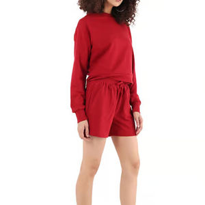 Haute qualité femmes Twin ensemble manches longues décontracté vêtements d'été léger deux pièces haut Shorts pantalon ensemble broderie été ensemble - Product Image 3