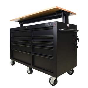 Armoire à outils 142cm 10 tiroirs couleur noire pour mécanicien Garage industrie outil armoire de rangement entrepôt Garage atelier sans plomb - Product Image 4