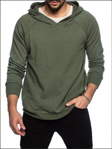 Sudadera con Capucha de Manga Larga para Hombre, Servicio OEM, Color Sólido, 100% Algodón, Invierno, Diseño de 2 Bolsillos, Transpirable, Secado Rápido, Alta Calidad - Product Image 4