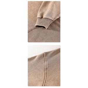 Nouveau Hoodie d'hiver pour homme, en polaire respirante, double face, zippé, coupe oversize, effet délavé, uni, décontracté, pour l'extérieur, personnalisable avec logo de marque - Product Image 4