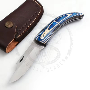 Navaja de bolsillo plegable de acero de Damasco personalizada, hecha a mano de alta calidad para acampar al aire libre y aventuras de caza - Product Image 1