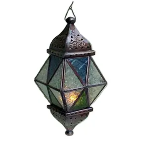 tealight wall sconce candle holder lanterns Moroccan Antique Metal Hanging Wall Mount Lantern