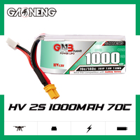 بطارية ليثيوم بوليمر GAONENG GNB 1000 مللي أمبير 2S 7.6 فولت HV 70C مع قابس XT30، بطارية عالية الجهد لطائرة FPV صغيرة بحجم 2 بوصة
