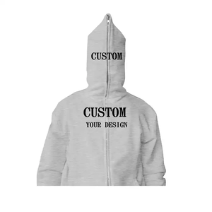 Sudadera con capucha para hombre con estampado de soplo Premium personalizada, con cremallera de cara completa para ropa de invierno, diseño personalizado de fabricantes - Product Image 6
