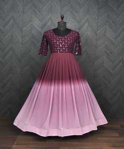 Dernières tenues de soirée Designer Festival Wear Lin Filet de soie Salwar Kameez Dupatta Travail brodé Diamant Travail Patiyala Indien Alphanumero Shalwar Kameez - Product Image 6