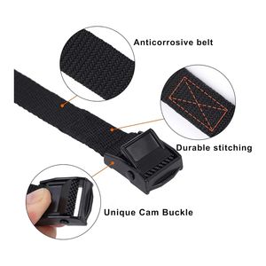 공장 직판 1.5인치 2.5미터 래싱 스트랩 버클 포함 조절 가능한 캠 버클 타이 다운 스트랩 최대 700kg 블랙 - Product Image 2