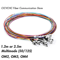 Cable de empalme por fusión de telecomunicaciones de fibra óptica FC UPC Pigtail OS2 9/125um monomodo con código de color, longitud personalizada 12, PVC LSZH CE