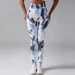 Mallas de entrenamiento de cintura alta para mujer con piernas alargadas de punto sin costuras, pantalones de Yoga con recorte lateral de nuevo estilo para deporte de gimnasio - Product Image 4