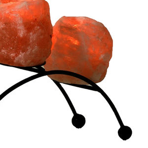 Vente en gros de haute qualité sel rose de l'Himalaya bougeoir à trois trous forme naturelle sculptée lampe de décoration bas quantité minimale de commande - Product Image 4