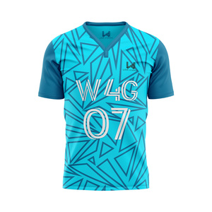 Ropa personalizada para juegos 100%, camisetas de fútbol de poliéster, cuello en V, precio bajo, impresión de transferencia por sublimación de alta calidad, nuevas camisetas con patrón - Product Image 2