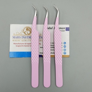 แหนบต่อขนตาสเตนเลสสีชมพูสินค้าตรา - Product Image 3