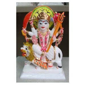 แม่ Durga นั่งอยู่บนรูปปั้นหินอ่อนสิงโต - Product Image 1