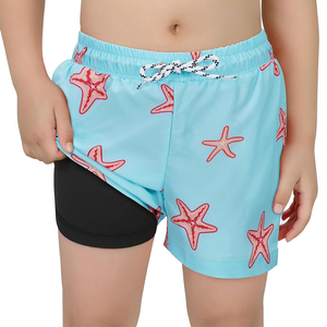 Short de bain confortable à imprimé bleu pour homme avec cordon de serrage à la taille 100% Short en polyester écologique à motif solide - Product Image 2