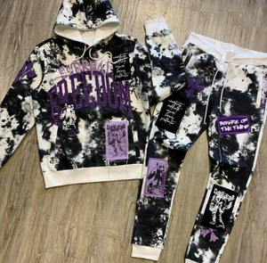 Chándal reflectante de algodón de marca personalizada para hombre, 2 uds., sudadera con capucha y pantalón grueso de calidad superior para hombre, chándal para invierno - Product Image 4