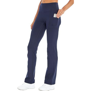 Pantalones de Yoga personalizados de alta calidad para mujer con bolsillos 80% nailon 20% Spandex mallas deportivas entrenamiento estiramiento transpirable estilo OEM - Product Image 1